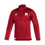 Men's Scarlet Nebraska Huskers 2021 Sideline Primeblue Quarter-Zip Jacket