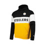 Men's Gold Pittsburgh Steelers Colorblock Current Pullover Hoodie