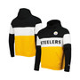 Men's Gold Pittsburgh Steelers Colorblock Current Pullover Hoodie