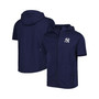 Men's Navy New York Yankees Recruit Full-Zip Short Sleeve Hoodie