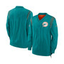 Men's Aqua Miami Dolphins Sideline Team ID Reversible Pullover Windshirt