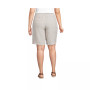 Women's Plus Size High Rise Pull On Elastic Waist 10" Linen Bermuda Shorts