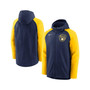 Men's Navy and Gold Milwaukee Brewers Authentic Collection Full-Zip Hoodie Performance Jacket