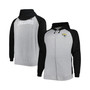 Men's Heather Gray Jacksonville Jaguars Big and Tall Fleece Raglan Full-Zip Hoodie Jacket