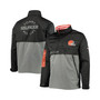Men's Black, Gray Cleveland Browns Anorak Hoodie Quarter-Zip Jacket