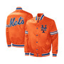 Men's Orange New York Mets Slider Satin Full-Snap Varsity Jacket