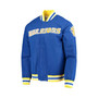 Men's Golden State Warriors Royal Hardwood Classics 75th Anniversary Authentic Warmup Full-Snap Jacket