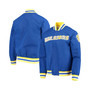 Men's Golden State Warriors Royal Hardwood Classics 75th Anniversary Authentic Warmup Full-Snap Jacket