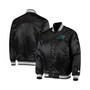 Men's Black Carolina Panthers Locker Room Satin Varsity Full-Snap Jacket