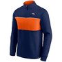 Men's Navy and Orange Denver Broncos Block Party Quarter-Zip Jacket