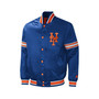 Men's Royal New York Mets Midfield Satin Full-Snap Varsity Jacket