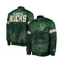 Men's Hunter Green Milwaukee Bucks Pick and Roll Satin Full-Snap Varsity Jacket