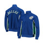 Men's Dallas Mavericks Blue Hardwood Classics 75th Anniversary Authentic Warmup Full-Snap Jacket