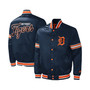 Men's Navy Detroit Tigers Midfield Satin Full-Snap Varsity Jacket