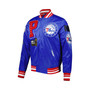 Men's Royal Philadelphia 76ers Mash Up Capsule Satin Full-Snap Jacket