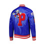 Men's Royal Philadelphia 76ers Mash Up Capsule Satin Full-Snap Jacket
