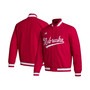 Men's Red Scarlet Huskers Baseball Coaches Full-Snap Jacket