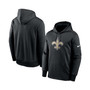Men's Black New Orleans Saints Fan Gear Primary Logo Therma Performance Pullover Hoodie