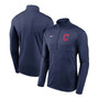 Men's Navy Cleveland Indians Team Logo Element Performance Half-Zip Pullover Jacket