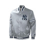 Men's Gray New York Yankees Slider Satin Full-Snap Varsity Jacket