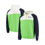 Men's Neon Green, White Seattle Seahawks Gametime Quarter-Zip Hoodie Jacket