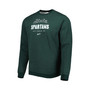 Men's Heather Green Michigan State Spartans Vault Stack Club Fleece Pullover Sweatshirt