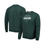 Men's Heather Green Michigan State Spartans Vault Stack Club Fleece Pullover Sweatshirt