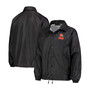 Men's Black Cleveland Browns Coaches Classic Raglan Full-Snap Windbreaker Jacket