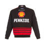 Men's Black, Yellow Joey Logano Shell Pennzoil Twill Driver Uniform Full-Snap Jacket