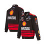 Men's Black, Yellow Joey Logano Shell Pennzoil Twill Driver Uniform Full-Snap Jacket