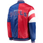 Men's Royal and Red Buffalo Bills Leader Varsity Satin Full-Snap Jacket