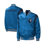 Men's Blue Minnesota Timberwolves Force Play Satin Full-Snap Varsity Jacket