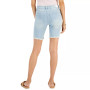 Juniors' Frayed High Rise Denim Bermuda Shorts