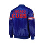 Men's Royal Chicago Cubs Pick and Roll Satin Varsity Full-Snap Jacket