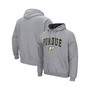 Men's Heathered Gray Purdue Boilermakers Arch and Logo 3.0 Pullover Hoodie
