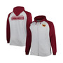Men's Heather Gray Washington Commanders Big and Tall Fleece Raglan Full-Zip Hoodie Jacket