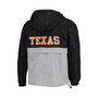 Men's Black Texas Longhorns Color-Blocked Packable 1/2-Zip Long Sleeve Hoodie Jacket