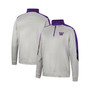 Men's Gray and Purple Washington Huskies Bushwood Fleece Quarter-Zip Jacket