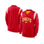 Men's Red Kansas City Chiefs Sideline Athletic Stack V-Neck Pullover Windshirt