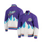 Men's Utah Jazz Purple Hardwood Classics 75th Anniversary Authentic Warmup Full-Snap Jacket