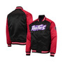 Men's Black, Red Toronto Raptors Hardwood Classics Reload 3.0 Raglan Full-Snap Satin Jacket