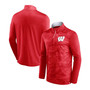Men's Red Wisconsin Badgers Depth Chart Camo Jacquard Quarter-Zip Jacket