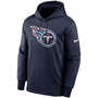 Men's Navy Tennessee Titans Fan Gear Primary Logo Therma Performance Pullover Hoodie