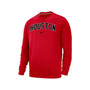 Men's Red Houston Cougars Arch Club Fleece Pullover Sweatshirt