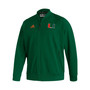 Men's Green Miami Hurricanes 2021 Sideline Woven Primeblue Full-Zip Bomber Jacket