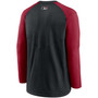 Men's Black, Red Arizona Diamondbacks Authentic Collection Pregame Performance Raglan Pullover Sweatshirt