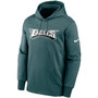 Men's Midnight Green Philadelphia Eagles Fan Gear Wordmark Performance Pullover Hoodie