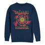 Marvel Men's Captain Marvel Swirl Chest Logo, Crewneck Fleece