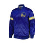 Men's Royal Golden State Warriors Pick and Roll Satin Full-Snap Varsity Jacket