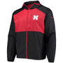 Men's Black, Scarlet Nebraska Huskers Flash Forward Hoodie Full-Zip Windbreaker Jacket